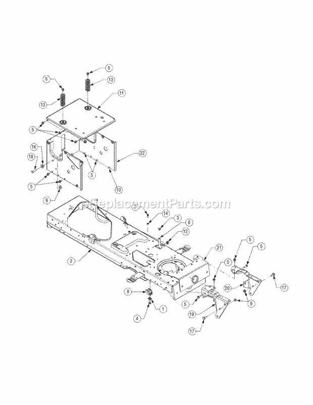 Frame Diagram and Parts List for SLT1554 13AK11CK709, 13AK11CK710, 13AK11CK712 Cub Cadet Lawn Tractor